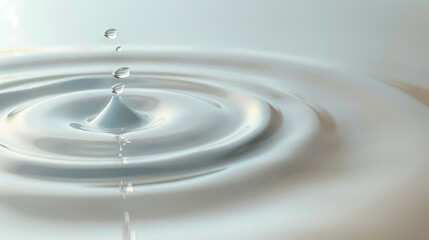 Close-up of water pouring out, forming circular ripples on the background