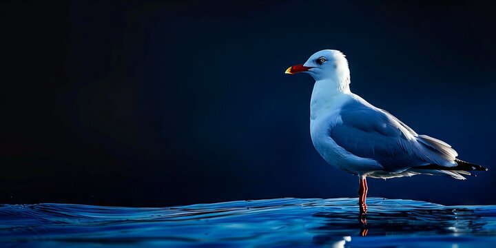 A seagull standing in the water.