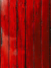 A red wooden door with a black background.