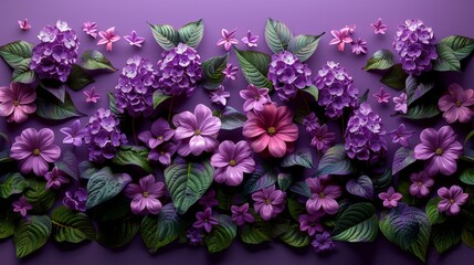 Obraz premium Purple Flowers in a Garden, Wall Decor