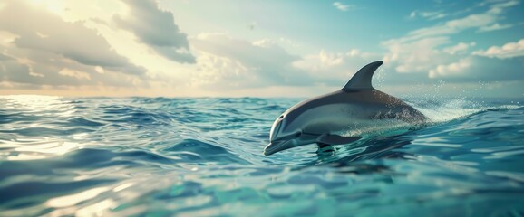 Fototapeta premium Dolphin Swimming Near Whyalla,High Resolution, Ultra HD