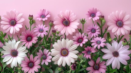 Fototapeta premium Beautiful Pink and White Daisies