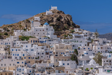 Panoramic view of the picturesque and popular island of Ios Greece