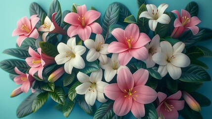 Fototapeta premium Artificial Pink Flowers, Decorative Leis, Fake Plants