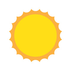 Sun icon in flat style, simple yellow sun.