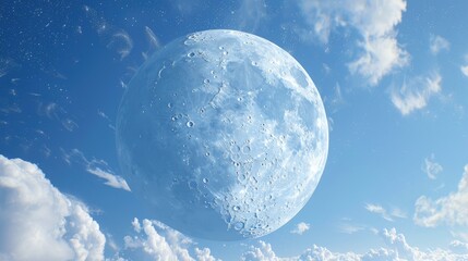 Daytime moon with space for text