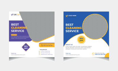  Cleaning service social media  post banner template design