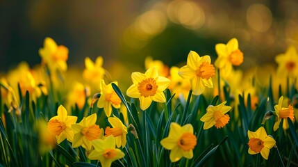 Obraz premium Daffodils in the field.