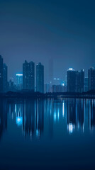 Fototapeta premium City skyline night scene