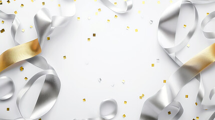 Elegant golden and white ribbons