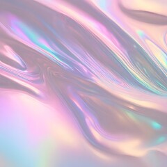 Holographic Abstract liquid background. Holo pastel poster. Pink-Blue art