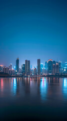 Fototapeta premium City skyline night scene