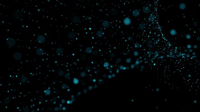 Futuristic blue trapcode form. 4k Abstract blue motion background. data transfer particle effect. a sea of glowing neon particles pulse across the screen.