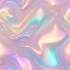 Holographic Abstract liquid background. Holo pastel poster. Pink-Blue art