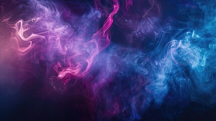 Obraz premium Moody and atmospheric image of ethereal pink and blue smoke against a deep black background, perfect for dramatic visual effects