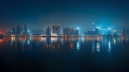 Fototapeta premium City skyline night scene