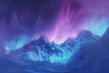 Generative ai on theme of beautiful northern lights, bright aurora borealis winter in atmosphere