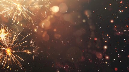 Obraz premium Night sky illuminated by stunning fireworks with space for text