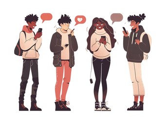 Digital age blackout: group consumed by smartphones, faces hidden