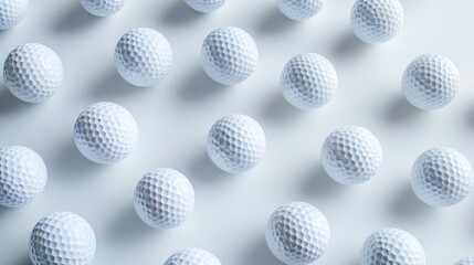 Funny concept White golf balls with amusing caps on a white backdrop