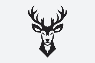 Deer Face Vector Silhouette Vector Graphic