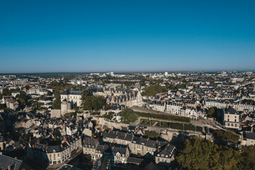 Naklejka premium Aerial view of the chateau of nantes, france