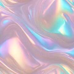 Holographic Abstract liquid background. Holo pastel poster. Pink-Blue art