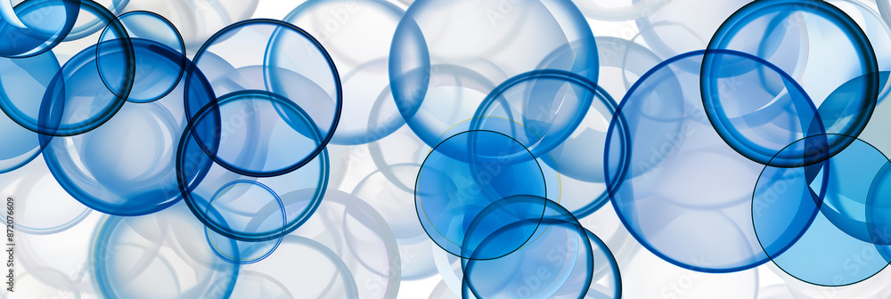 Aufkleber Blue bubbles floating creating abstract background design