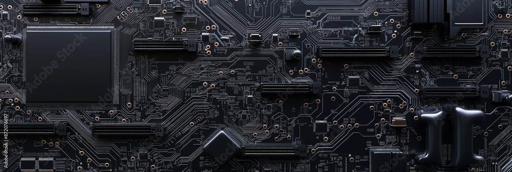 Aufkleber Black circuit board showing computer hardware being used for machine learning