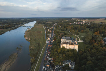 A river runs through it: an aerial view of a french castle and town