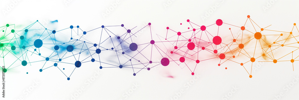 Poster colorful abstract network forming a technological background