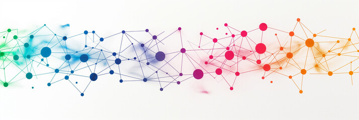 Colorful abstract network forming a technological background