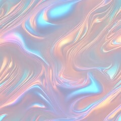 Holographic Abstract liquid background. Holo pastel poster. Pink-Blue art