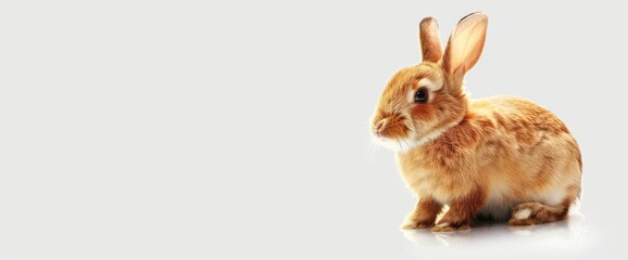 Obraz premium Brown Rabbit On White,High Resolution, Ultra HD