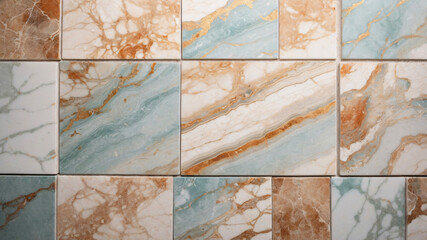A beautiful marble tile texture with a mix of beige and blue tones, perfect for floors, walls, or countertops.