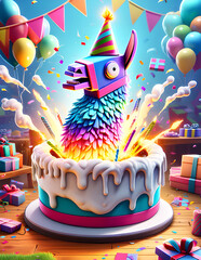 birthday cake with candles celebration, candle, vector, balloon, happy, sweet, illustration, decoration, candles, ai generative 
