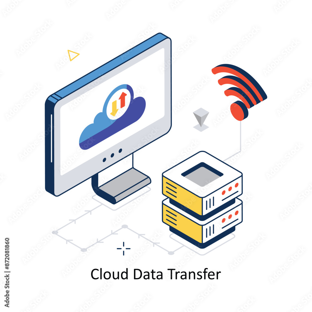Aufkleber cloud data transfer concept vector isometric style stock illustration. eps file