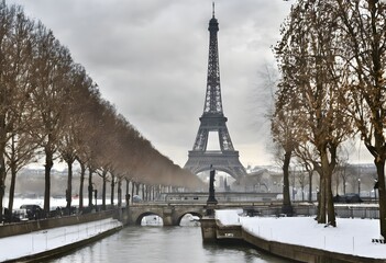 A view of the Eifel Tower in Paris in France