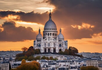 Fototapeta premium A view of the Sacre Coeur in Paris
