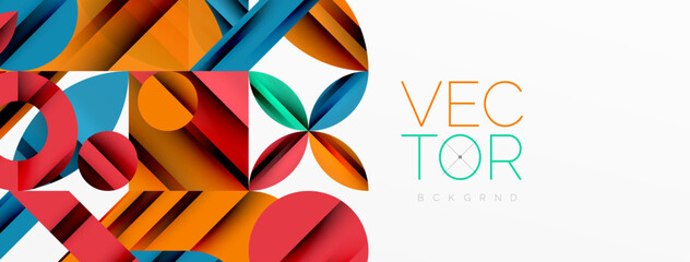 Circle, square, triangle shapes geometric minimal background