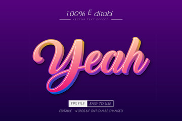 Yeah modern text effect style