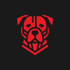 Bulldog head logo template. Dog head vector icon. Vector illustration