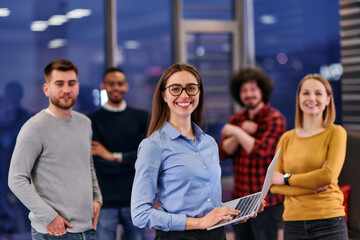 Confident Business Team Standing United to Represent Their Company