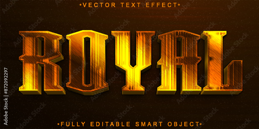 Poster shiny orange royal vector fully editable smart object text effect
