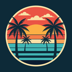 Obraz premium Summer Retro T-shirt design .