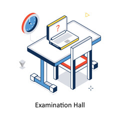 Examination Hall concept vector isometric style stock illustration. EPS file