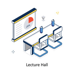 Lecture Hall concept vector isometric style stock illustration. EPS file
