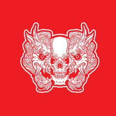 Hand Drawn Foo Dog Illustration Stock Vector	
