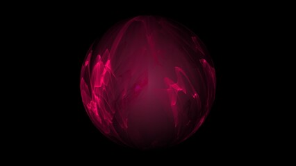 Abstract energy sphere composed of magical glowing particles and waves, motion graphics