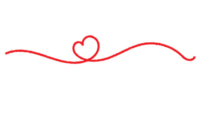 A red silk thread looped in a circle form, extending on both ends, symbolizing the red thread of fate in chinese tradition, on a pure white background with copy space. long red thread. EPS 10/Ai